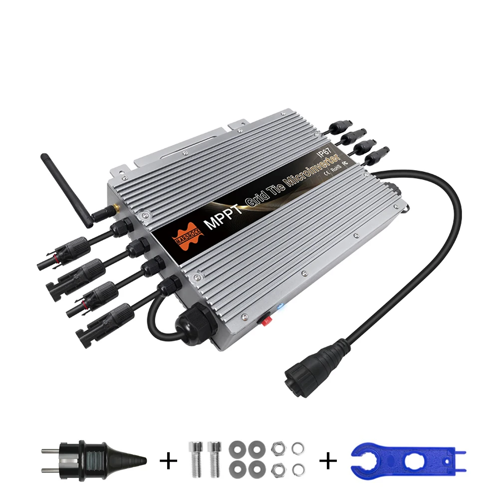 Grid Tie Inverter Built-in WiFi 1500W 1400W MPPT Micro Inverter For 20-60VDC To AC 80-265V Grid With Free EU Plug