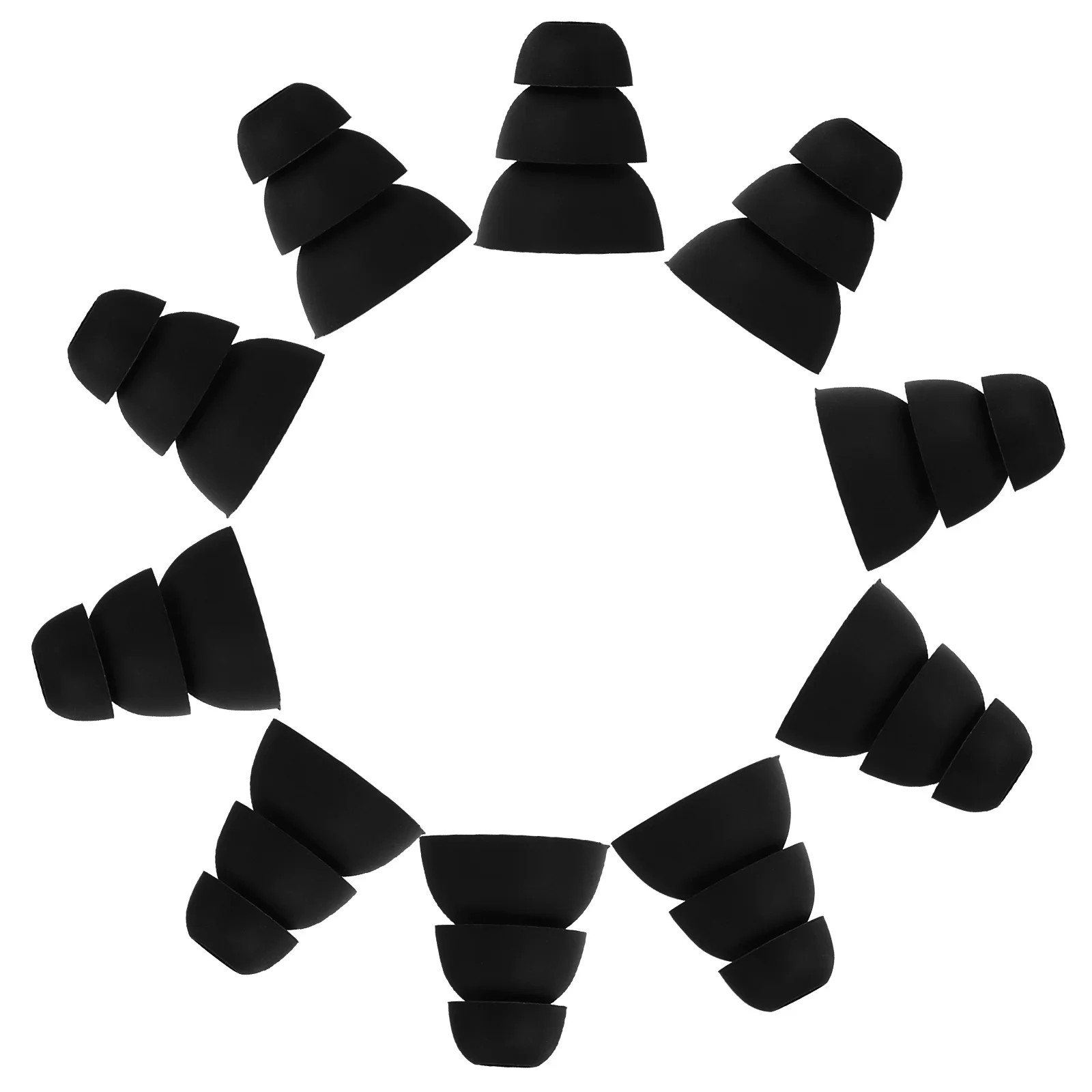 ثلاث طبقات 3.8 مللي متر أطراف أذن من السيليكون لسماعات الأذن داخل الأذن قبعات أذن سوداء عازلة للصوت مريحة تناسب طويلة الأمد