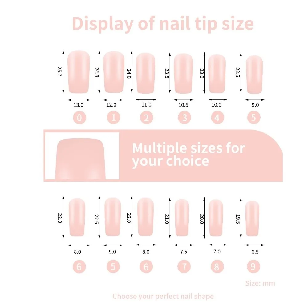 240pcs/Box Finished Detachable Nude Color Press On Nails Medium/Long Length Almond/Square/Oval Stiletto/Coffin Fake Nails Tips view 6