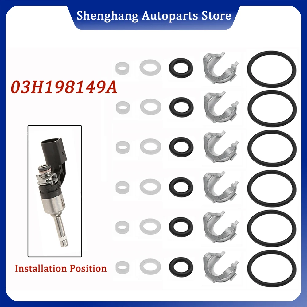 

Fuel Injector Repair Seal Kit For VW Touareg Passat Eos CC Audi Q7 3.6L 06-16 95511091100 03H198149A 03H 198 149 For 03H906036E