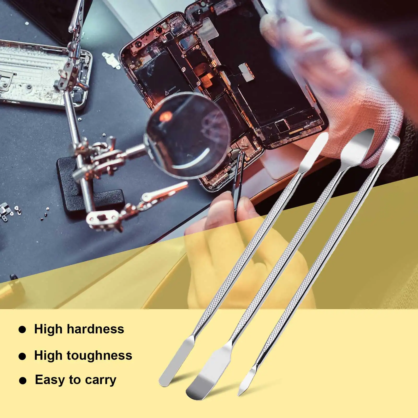 Opening Pry Tool Repair Kit Metal Pry Bar Set Stainless Steel Mobile Phone Disassembly Tool Set For Cellphone Laptops Tablets