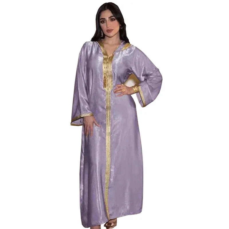 Arabic Dubai Muslim Abaya Dress for Women Ramadan Eid 2023 Moroccan Kaftan Hooded Robe Turkish Islamic Jalabiya White