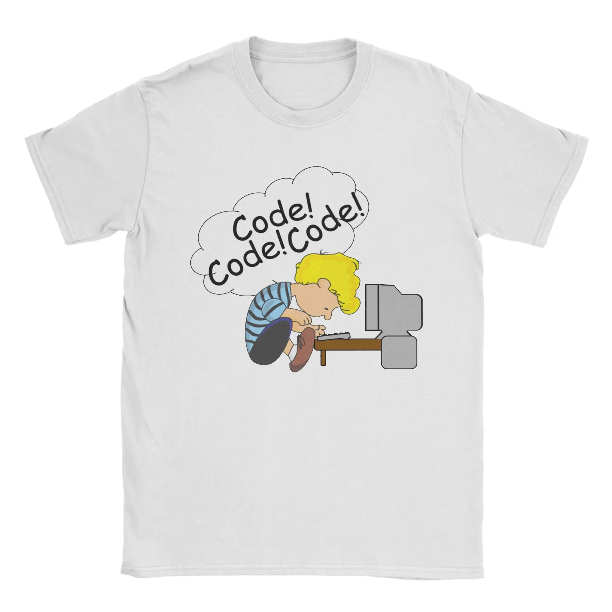 Code T-Shirts for Men Women Programmer Computer Developer Geek Nerd Vintage Pure Cotton Tee Shirt Crewneck T Shirt Gift Clothing