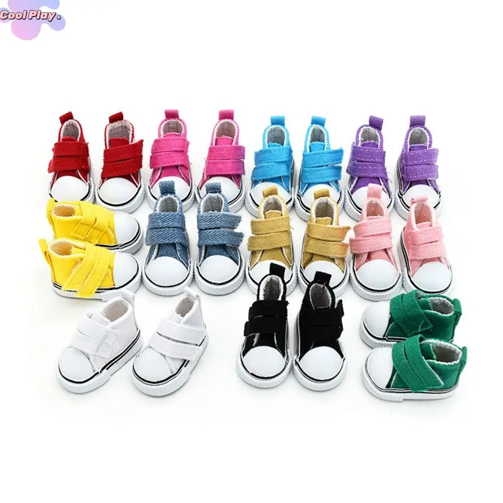 

1 Pair Doll Shoes 5cm Length Doll Canvas Shoes Mini Plimsolls Doll Sneakers Colorful DIY Mini Casual Shoes Blythe Doll Toy