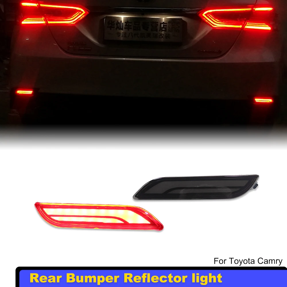 

2PCS LED Bumper Reflector Lights For Toyota Camry Tail/Brake Rear Fog Lamps and Dynamic Turn Signal Light 12V 2018-2024