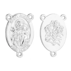 10pcs St.Joseph Child Jesus Centerpiece Saint Joseph Holding Christ Rosary Center Connector for Jewelry DIY Accessories