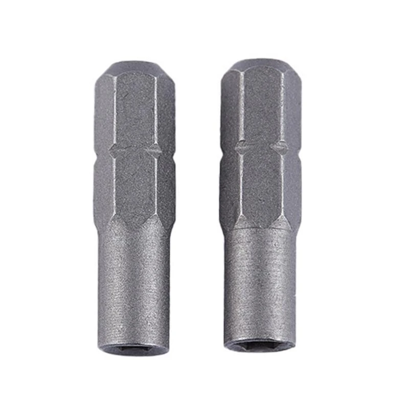 F92C 2PCS 6.35 ถึง 4 มม. อะแดปเตอร์ปลอกแขนหกตัวแปลงหัวแปลง 1/4 นิ้วตัวแปลงบิต 1/4 นิ้ว