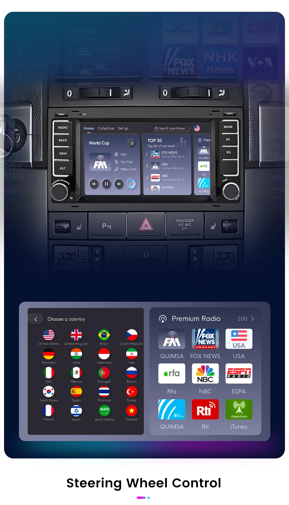 Junsun 7'' 9'' CarPlay Android Auto Auto Radio Für VW Touareg Multivan T5 Transporter 2004-2009 GPS intelligente Multimedia – Detail 15