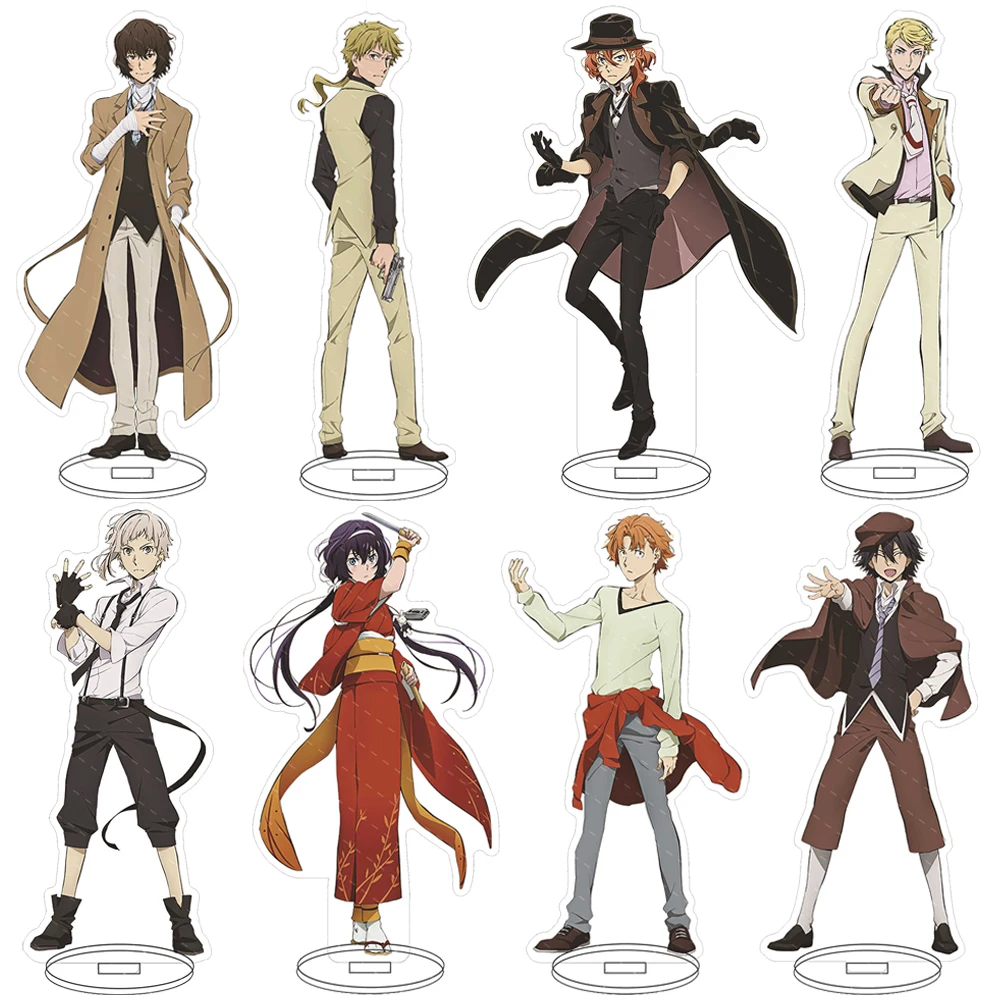 

Anime Bungo Stray Dogs Acrylic Stand Model Figures Dazai Osamu Nakahara Chuuya Ryunosuke Akutagawa Dorm Model Desk Decor Gifts