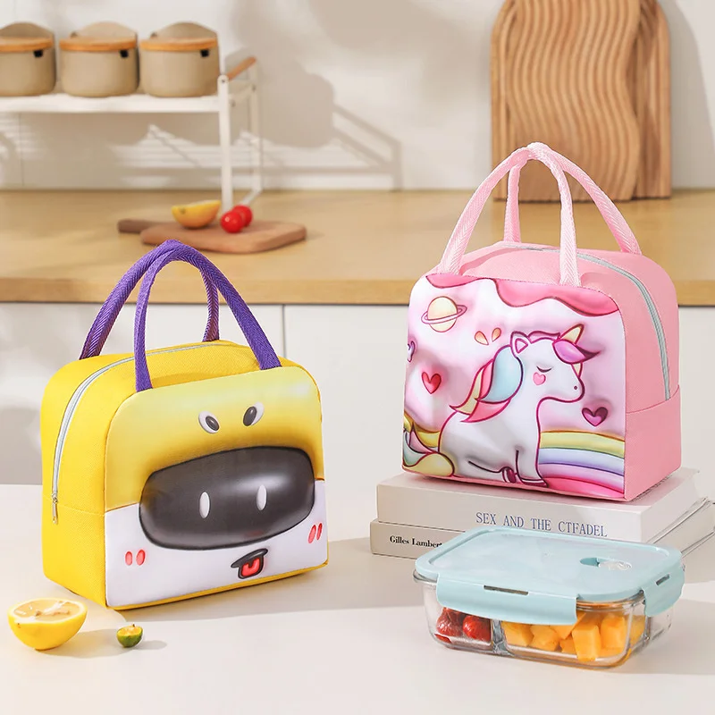 3D Cartoon Lunch Bag Insulated Thermal Food Portable Lunch Box Functional Food Picnic Lunch Bags