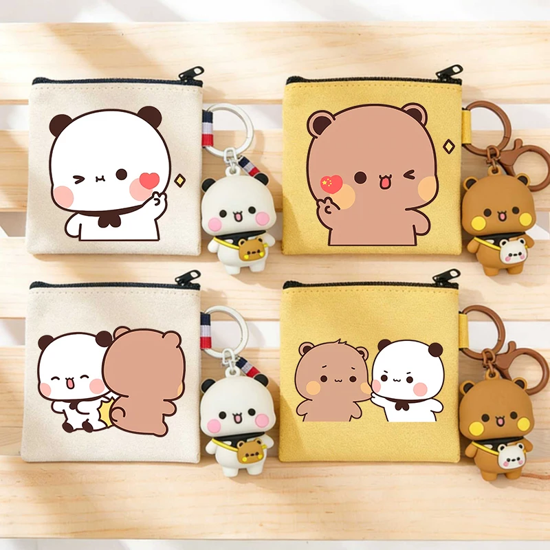Bubu Dudu Yier Bear Panda Coin Purse Wallets Cute Boy Girl Portable Wallet Women Men Cartoon ID Card Storage Bag Birthday Gift