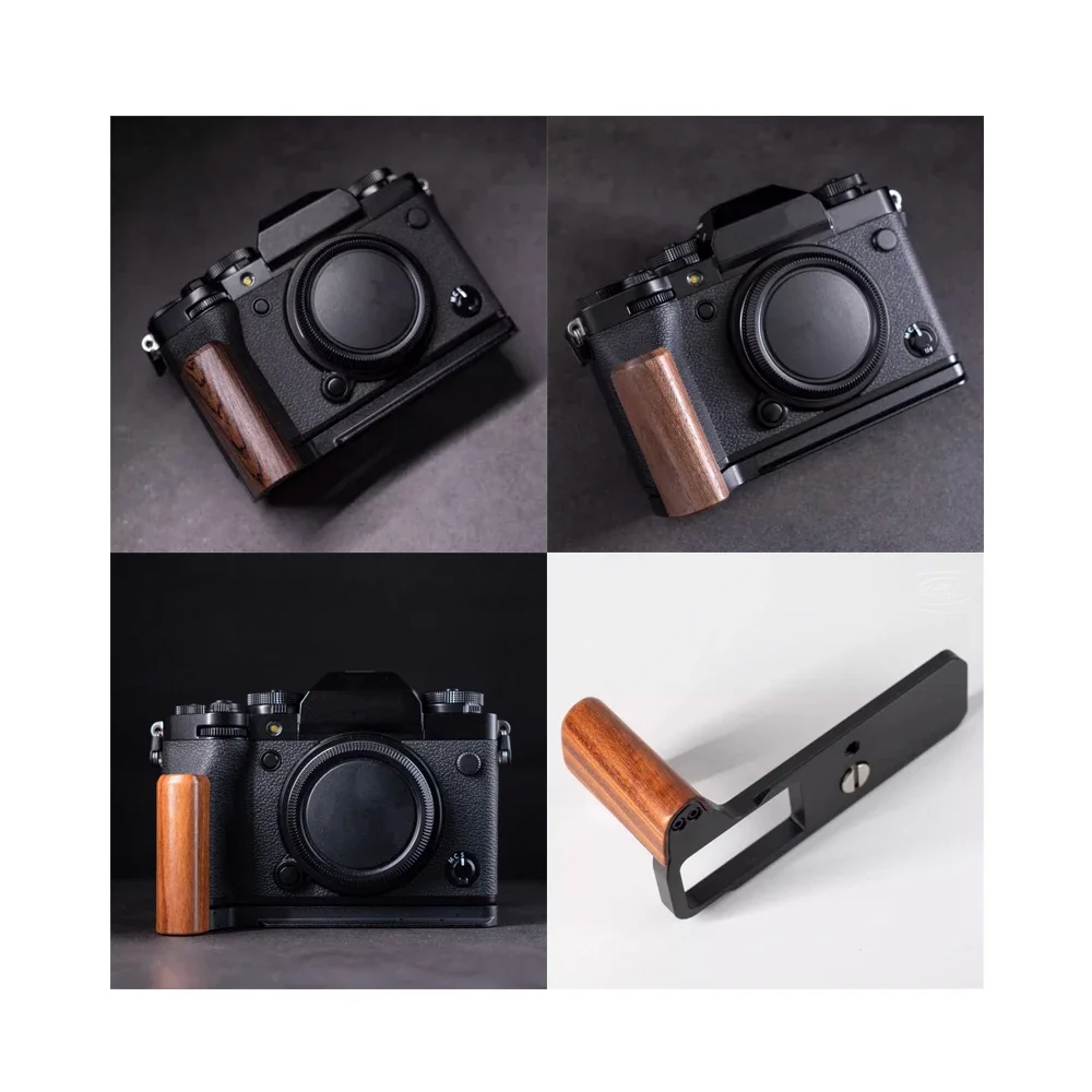 Wood Camera Grip For Fujifilm X-T5 Fuji XT5 Camera with Aluminum Alloy Baseplate supports for ARRI Quick installation system