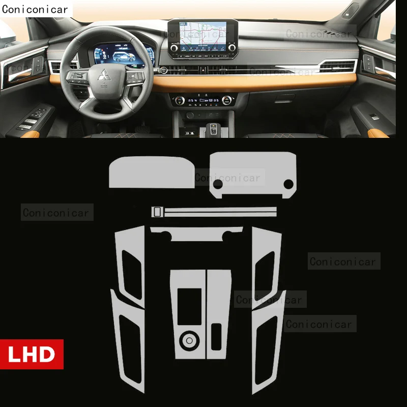 For Mitsubishi Outlander PHEV 2022-2024 Gearbox Panel Navigation Automotive Interior Screen Protective Film TPU Anti-Scratch