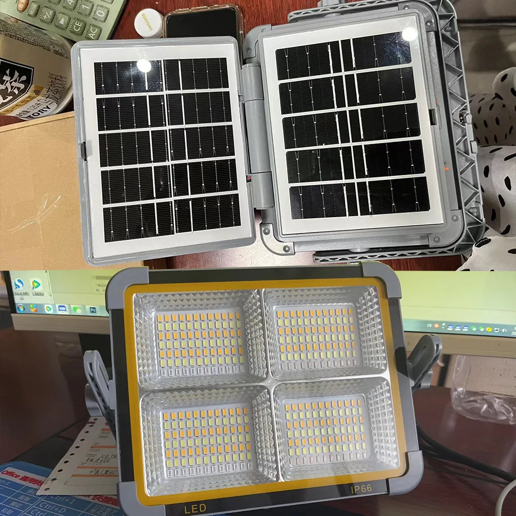 Solar-Powered Floodlight Portable Handheld Lantern Travel Camping Emergency Outdoor Stall Multi-Function Rechargeable Lighting