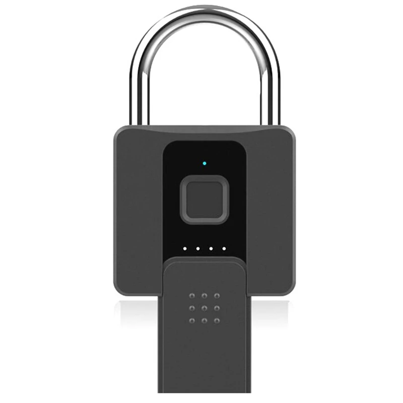 1 PCS Smart Fingerprint Padlock Waterproof APP Remote Unlock USB Charging Interface Burglar Lock