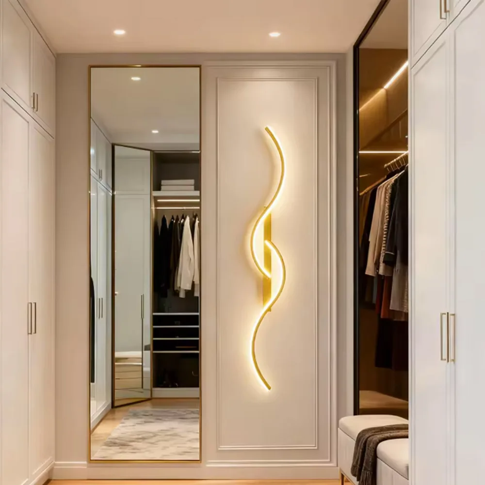 Modern LED Wall Sconces 60/80/100CM For Living Room Bedroom Study Dining Room Hallway Interior Decor Lighting Strip Wall Lamp