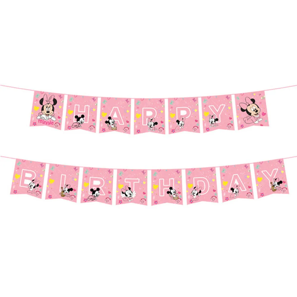 1 anno Baby Minnie Mouse Forniture per feste Minnie Tema Palloncino Tazza Piatti Tovaglioli per bambini Baby Shower Decorazione festa di compleanno