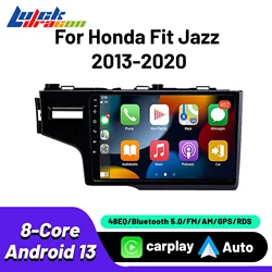 2Din Android Carplay Android Auto Wireless Car Radio For Honda Fit Jazz 2013-2020 Andriod 13 8Core wifi gps DSP Subwoofer Stereo