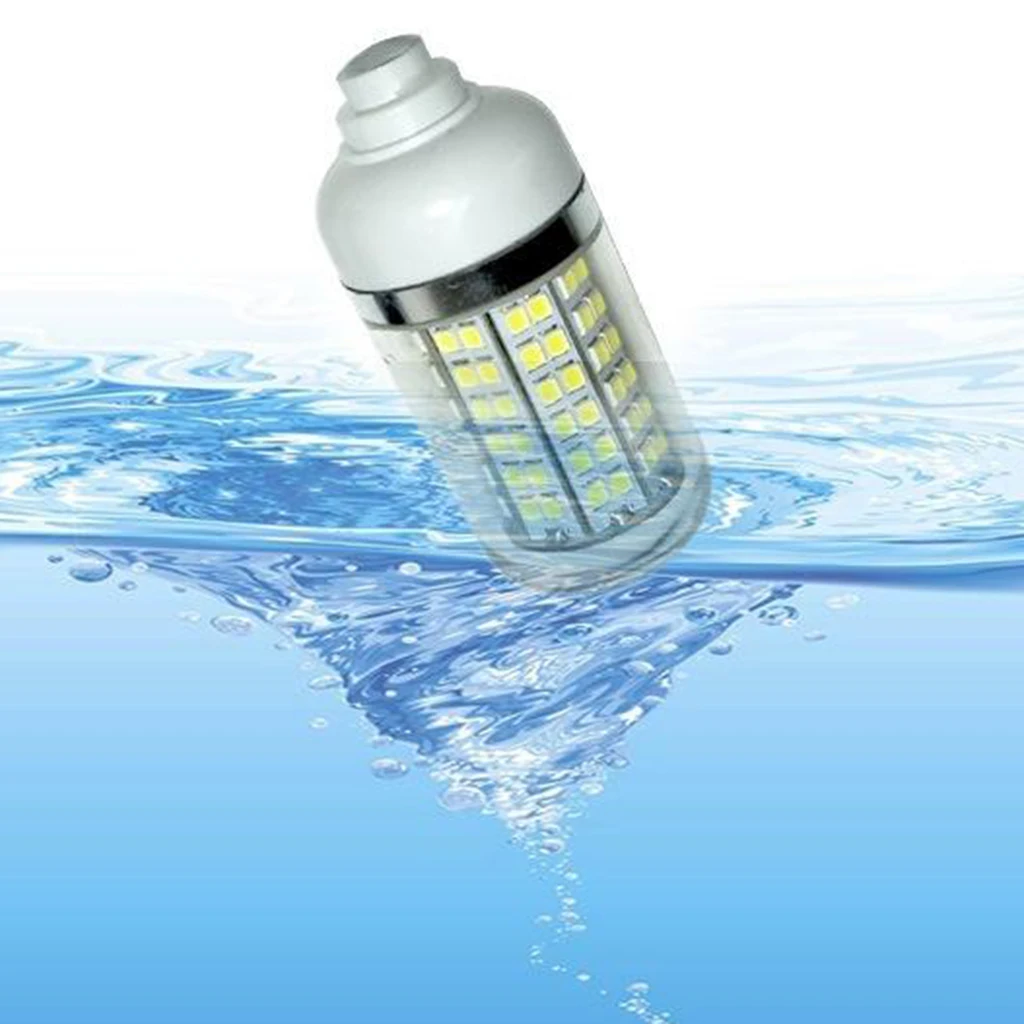 IP68 Waterproof 12V LED Green Underwater Fishing Light Attract Prawns Squid Lamp Aquarium Pool Fishing Tank Decorative Light