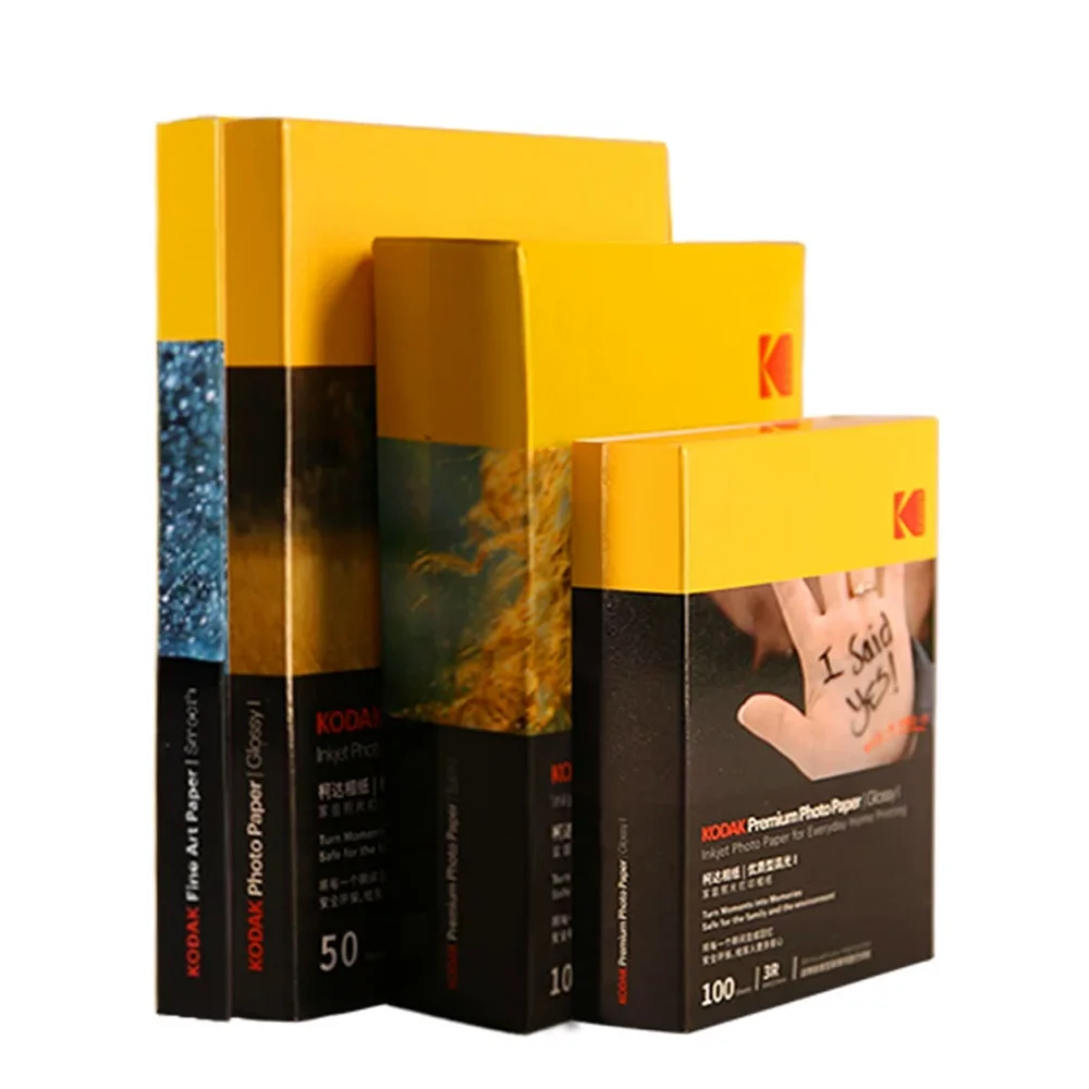 Kodak Photo Paper Original High Gloss 3R/4R/5RA4 Color Photo Paper 20/50/100 sheets Inkjet Printing 5/6/7 Inch For Epson/HP Prin