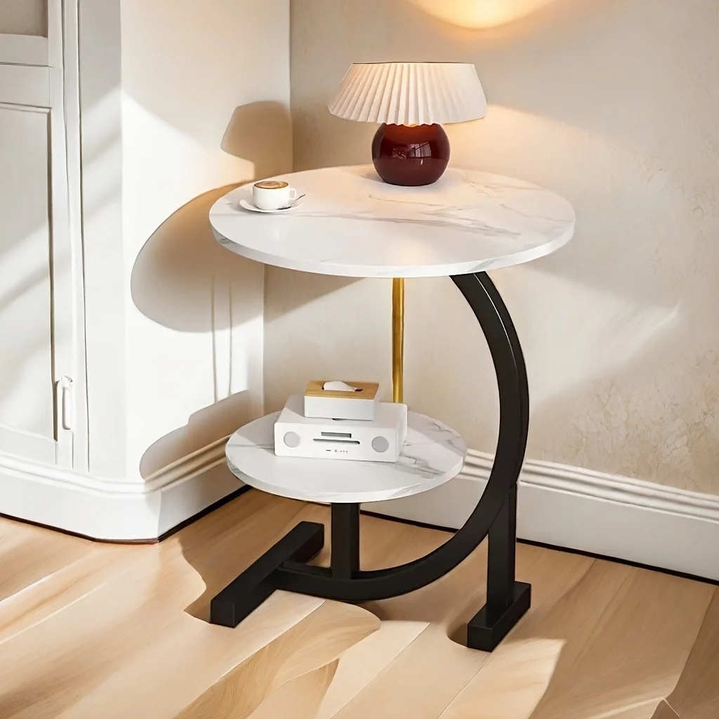 

Designer Luxury Coffee Tables Gold Breakfast Minimalist Round Side Table Lounge Space Saving Mesa Auxiliar Living Room Furniture