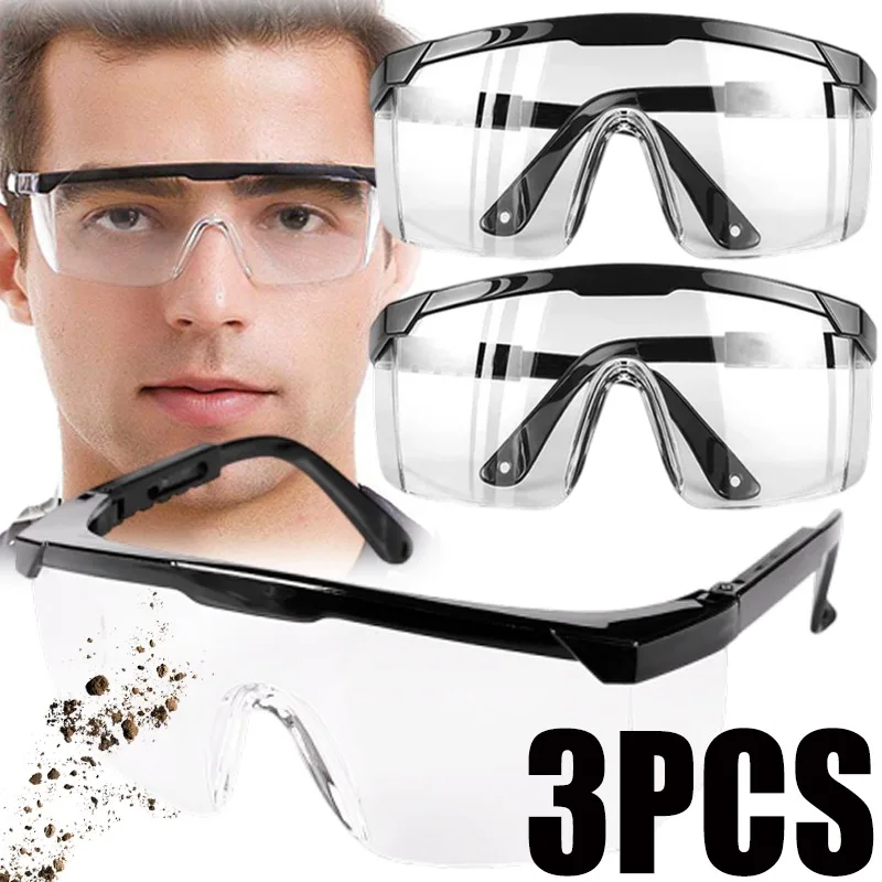 3/2/1PCS Work Safety Anti-Splash Eye Protection Goggles Glass Windproof Dustproof Waterproof Protective Glasses Cycling Goggles