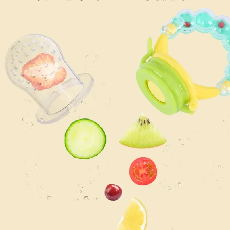 Baby Food Nibbler Feeding Spoon Bell Ring Juice Extractor Pacifier Chew Silicone Gum Fruit Vegetable Bite Eat Auxiliary Bottles view 3