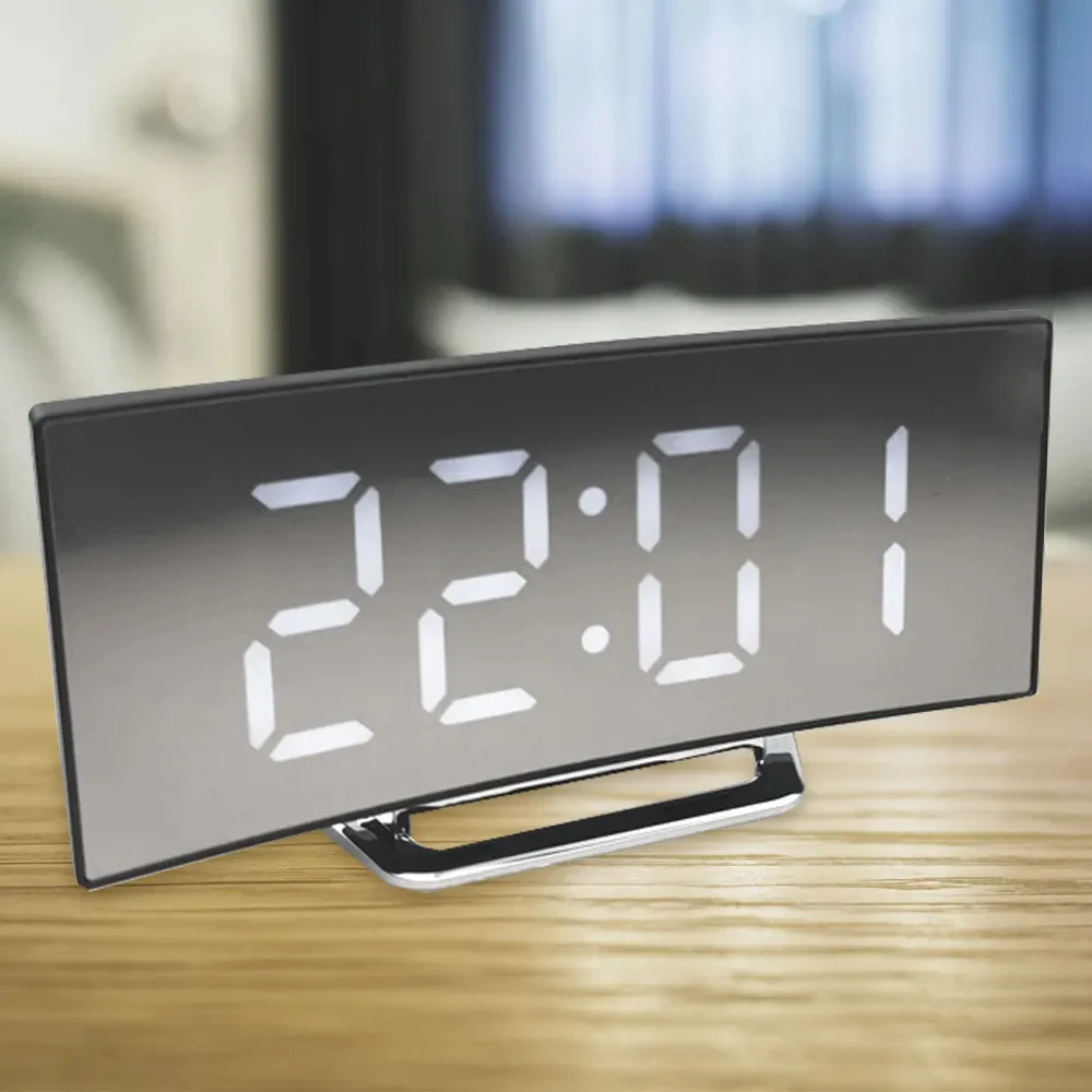 Latest Digital Clock LED Alarm Clock Bedroom Electronic Desktop Clock With Temperature Display Adjustable Brightness 12/24 Hours