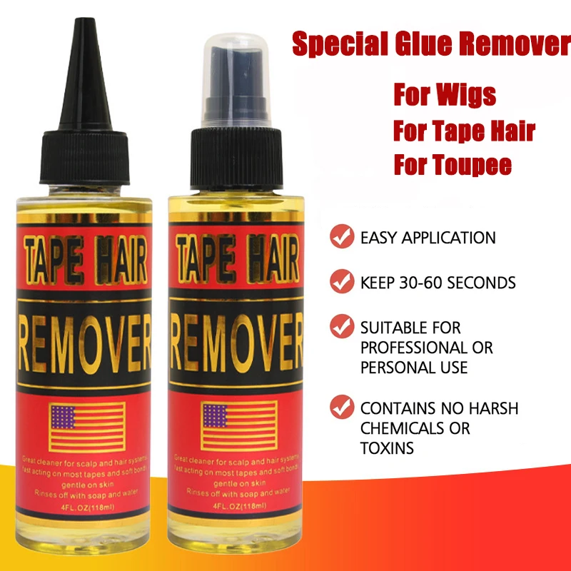 

118 мл Быстродействующее средство для удаления клея для наращивания волос, двусторонней ленты для париков и клея для волос