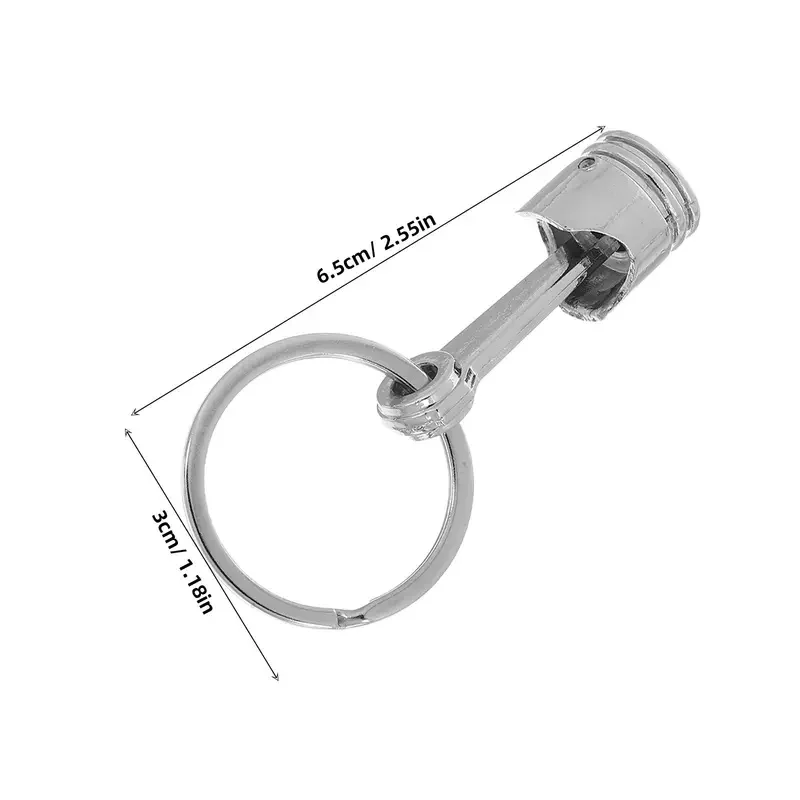 2/4/6/8/12pcs Auto Engine Piston Keychain Heavy Duty Metal Key Fob Bag Phone Car Key Decor Creative Fashion Accessory