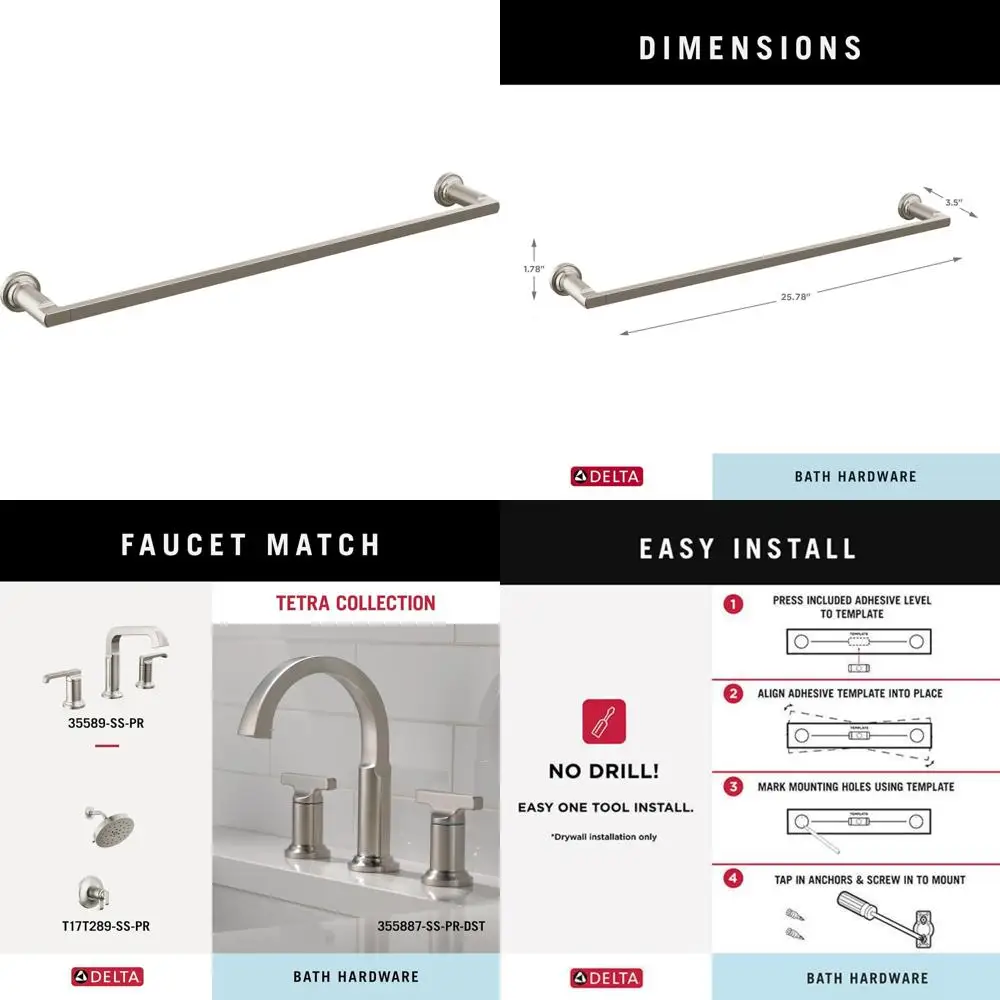 

24-дюймовая вешалка для полотенец из нержавеющей стали для ванной комнаты — настенный держатель для полотенец