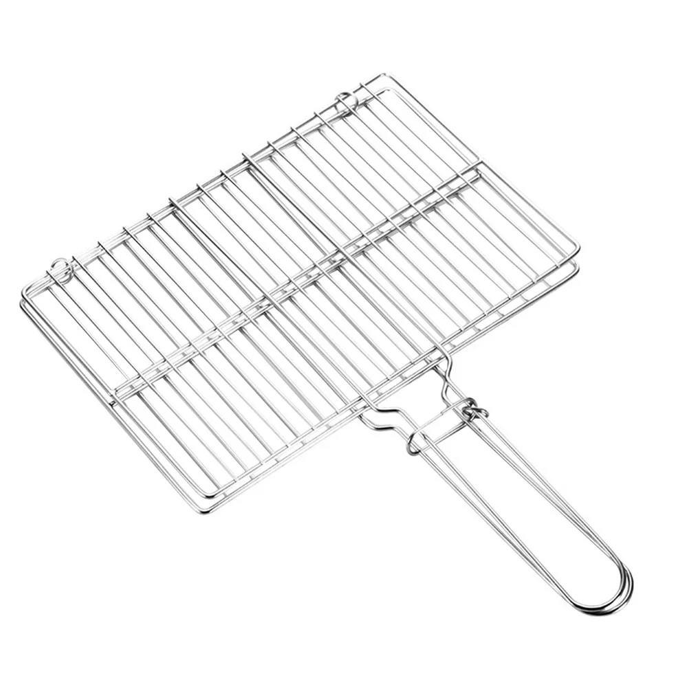 

Heavy Duty Fish Grilling Rack Stainless Steel Bbq Mesh Clip Style Grill Basket For Camping Outdoor Beef Vegetable Cooking