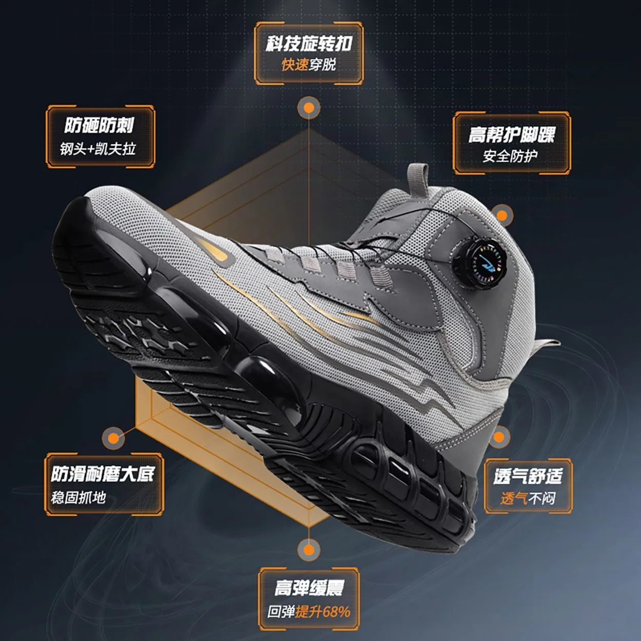 أحذية أمان عالية الجودة سميكة الدورية زر مكافحة تحطيم ثقب واقية الرجال سلامة التنس غطاء صلب لأصبع القدم 37-48