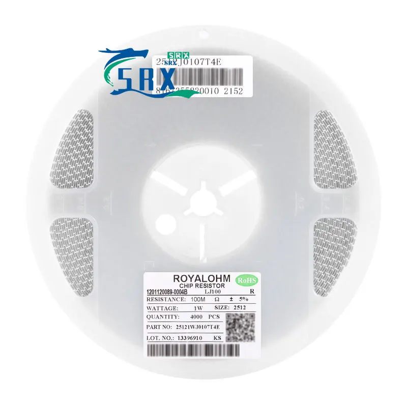 New Original 2512 Chip Resistor 100M (107) ± 5% 25121WJ0107T4E (10pcs)