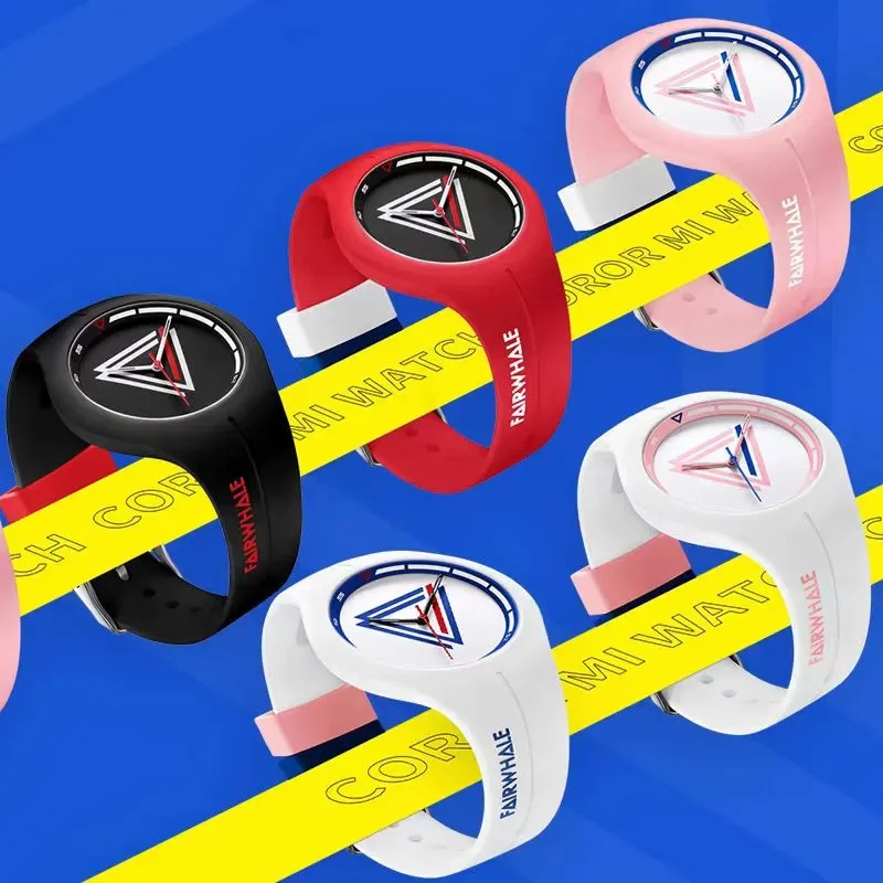 FAIRWHALE 4320 여성 패션 시계 실리콘 스트랩 스포츠 방수 석영 시계 커플 손목 시계 여자를위한 선물