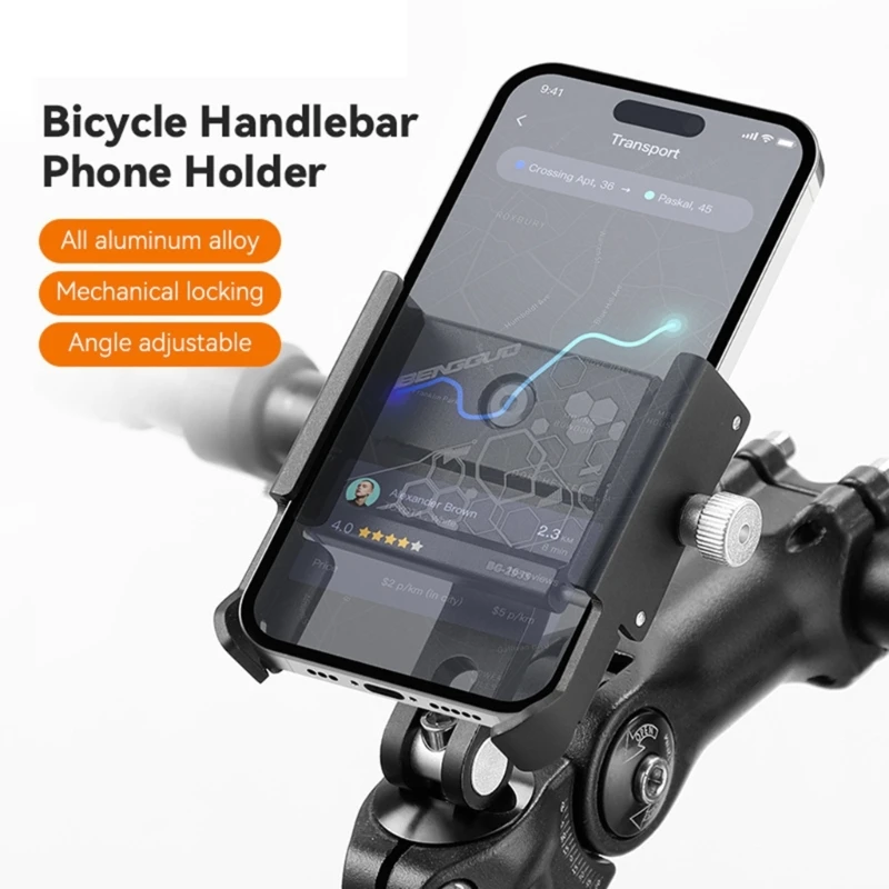 Soporte para teléfono de bicicleta Soporte para teléfono para motocicletas Abrazadera para manillar de bicicletas de giratorias