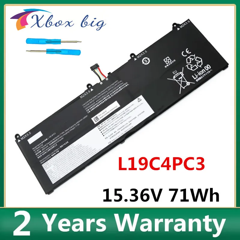 Baterai Laptop L19C4PC3 L19M4PC3 Baru untuk Lenovo R7000P Y7000P 2020 Baterai Laptop 15.36V 4493MAh 71WH