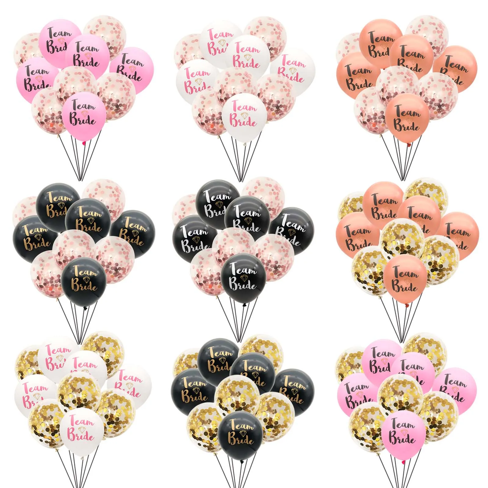 

10Pcs 10inch Team Bride Latex Confetti Balloons Wedding Decor Bachelorette Party Bridesmaid Bridal Shower Hen Night Supplies