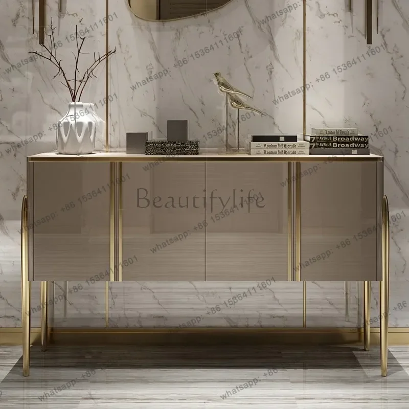YJ  Simple modern entrance door facing the entrance shoe cabinet integrated light luxury style solid wood decorative  cabinet
