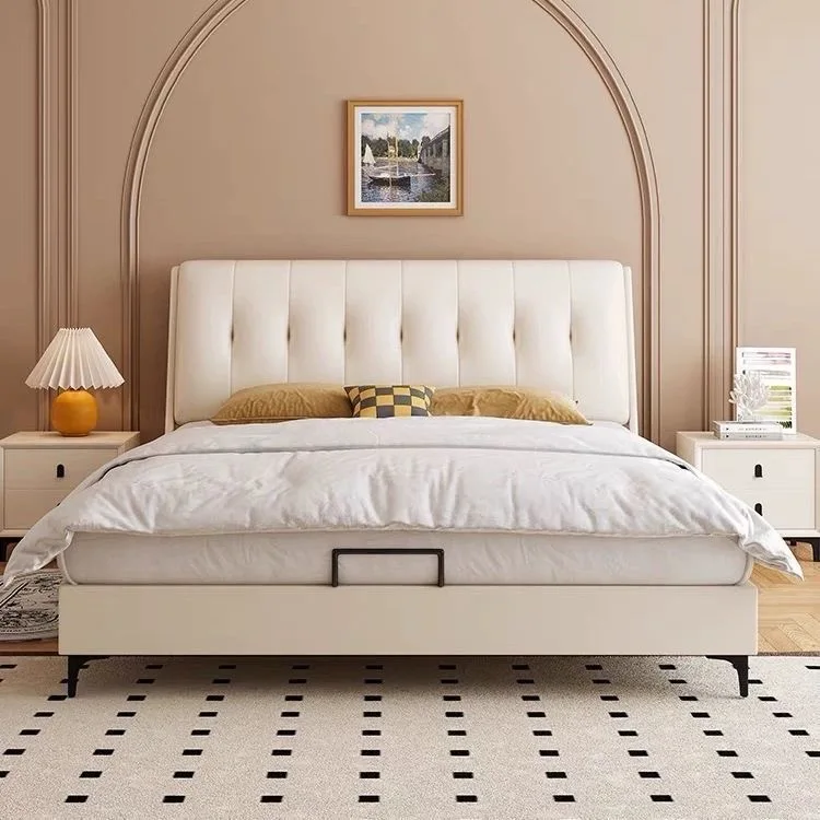 

*Modern Soft Frame with Storage Solid Wood King Size Bed with Headboard Design