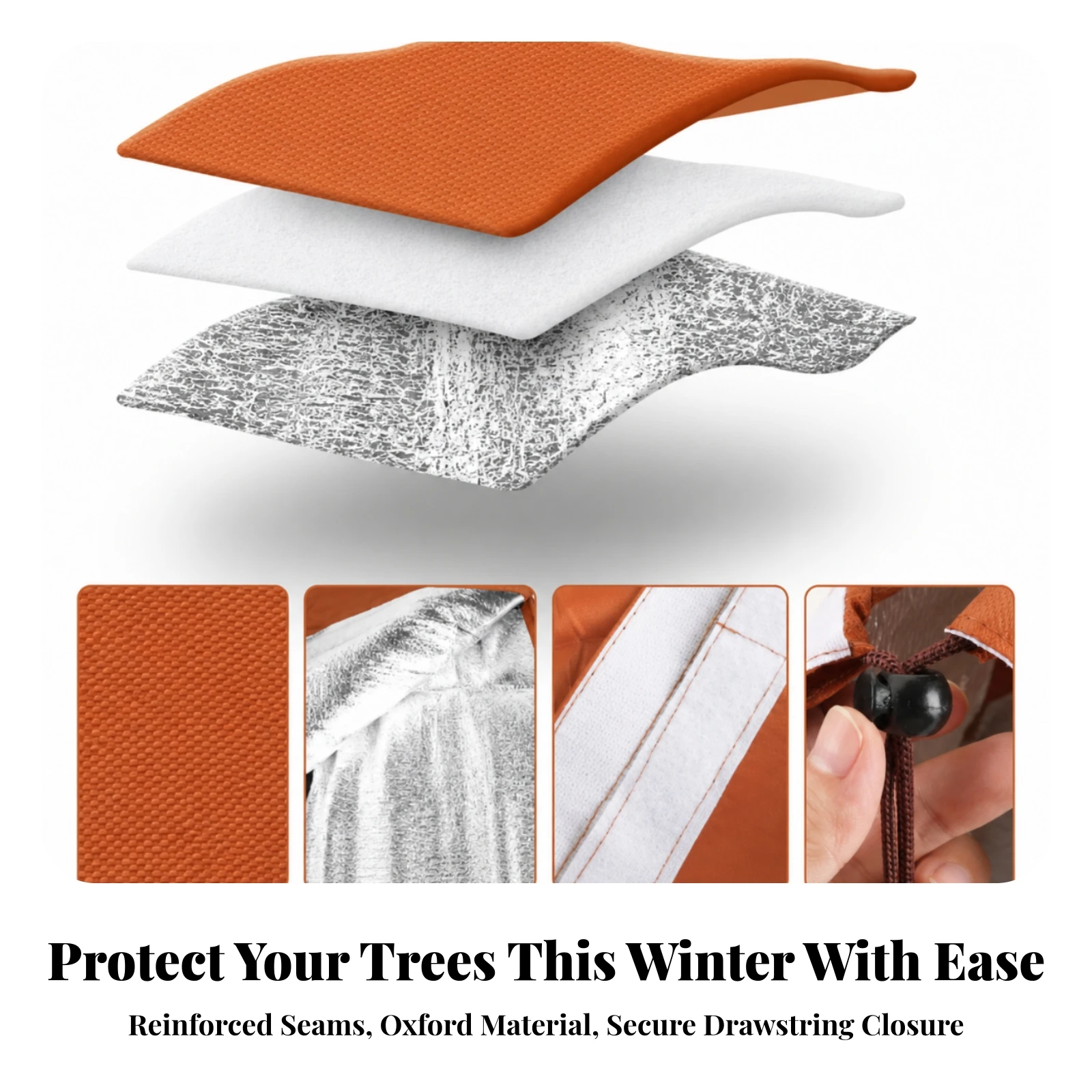 Tree Trunk Frost Cover Heavy Duty Plant Frost Protection Cover Insulating Wrap with Drawstrings Reusable Waterproof