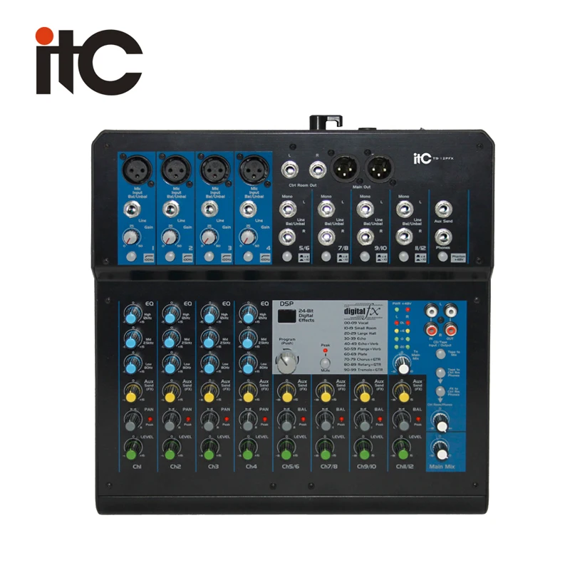 ITC Professional Mixer Mixing Console  12 Channel Mini Digital Audio Mixer Mixing Console with with 24-bit DSP