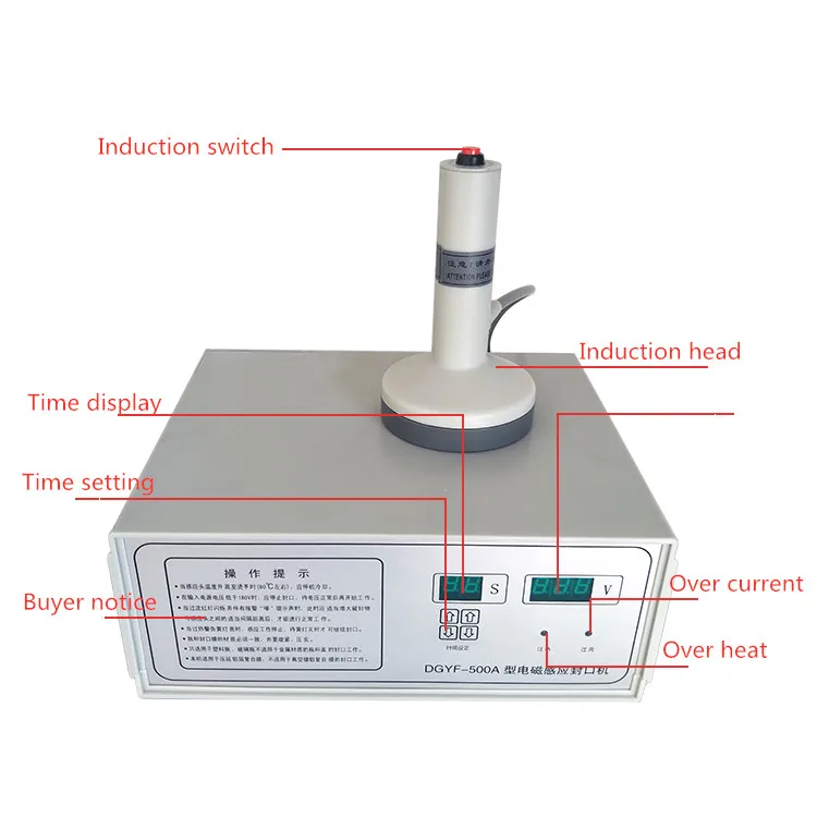 Hand induktion versiegelung maschine mit 220V und großem Durchmesser, Aluminium folien kappen versiegelung 20-100mm