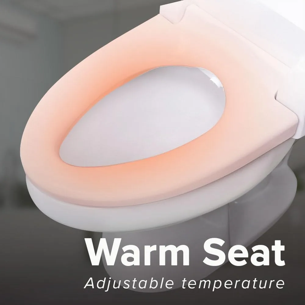 Electric Smart Bidet Seat SB-1000WE with Heated Seat, Warm Air Dryer, Temperature-Controlled Wash, and Remote Control