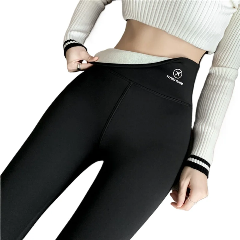 

Женские леггинсы с высокой талией, зимние леггинсы с плюшевым флисом, утягивающие колготки, теплые брюки, повседневные кашемировые брюки для женщин