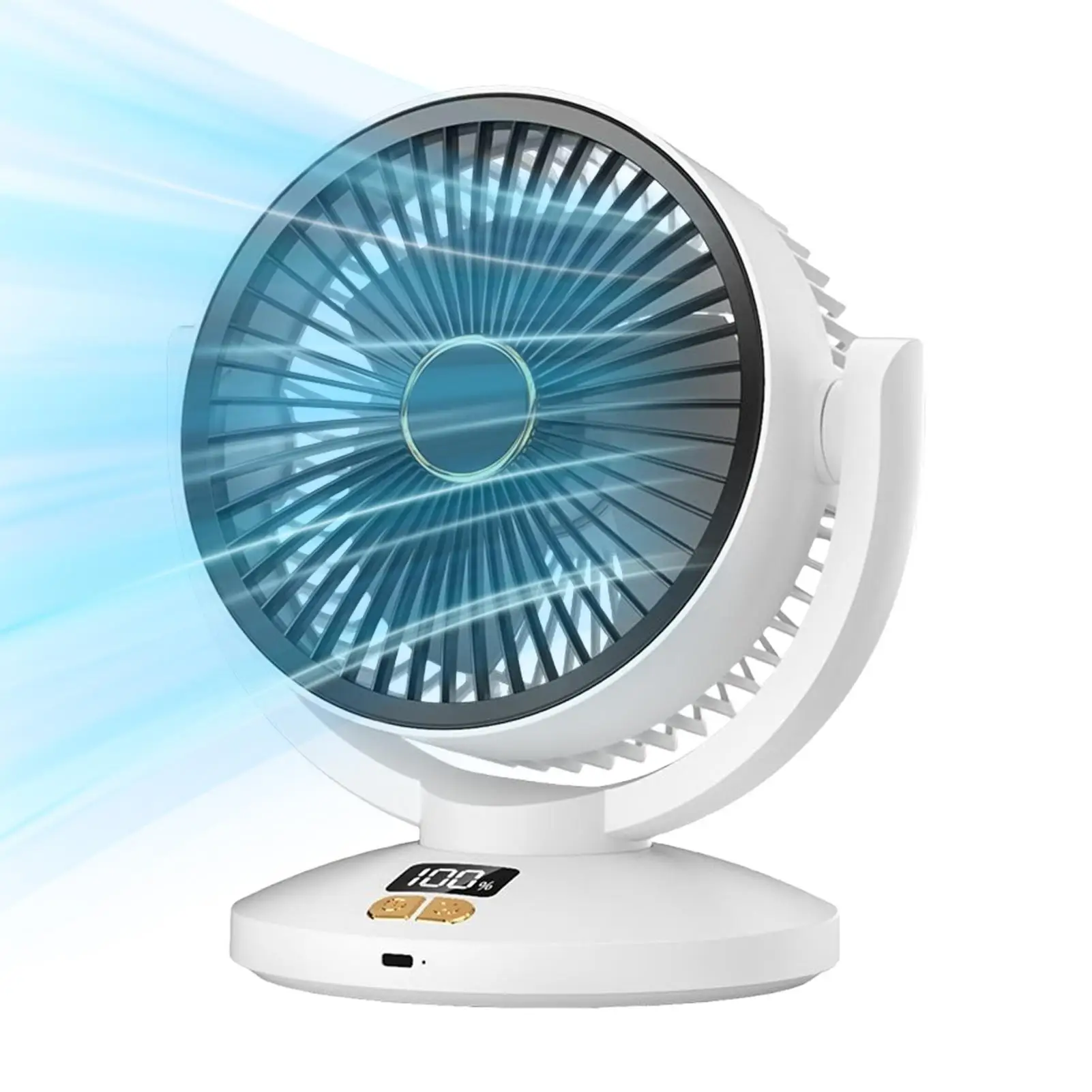 

Circulating Fan Digital Display Shaking Table Fan Rechargeable Intelligent USB Cooling Gadgets Air Ventilator For Hiking Travel