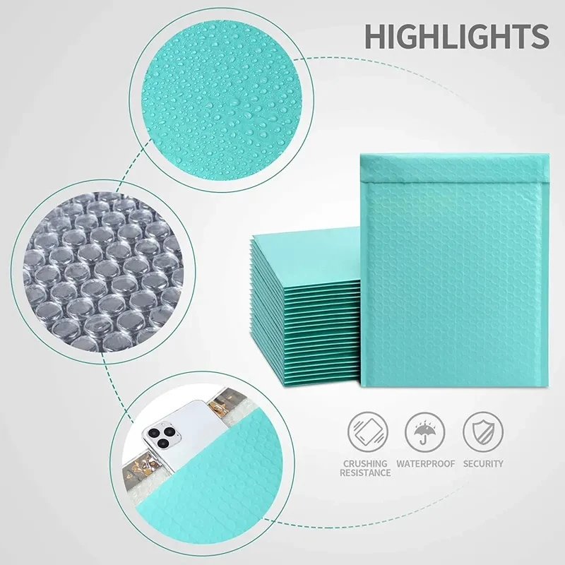 50 Pcs Multiple Colors Bubble Mailer Bubble Padded Mailing Envelopes Mailer Poly for Packaging Self Seal Shipping Bag Bubble Bag