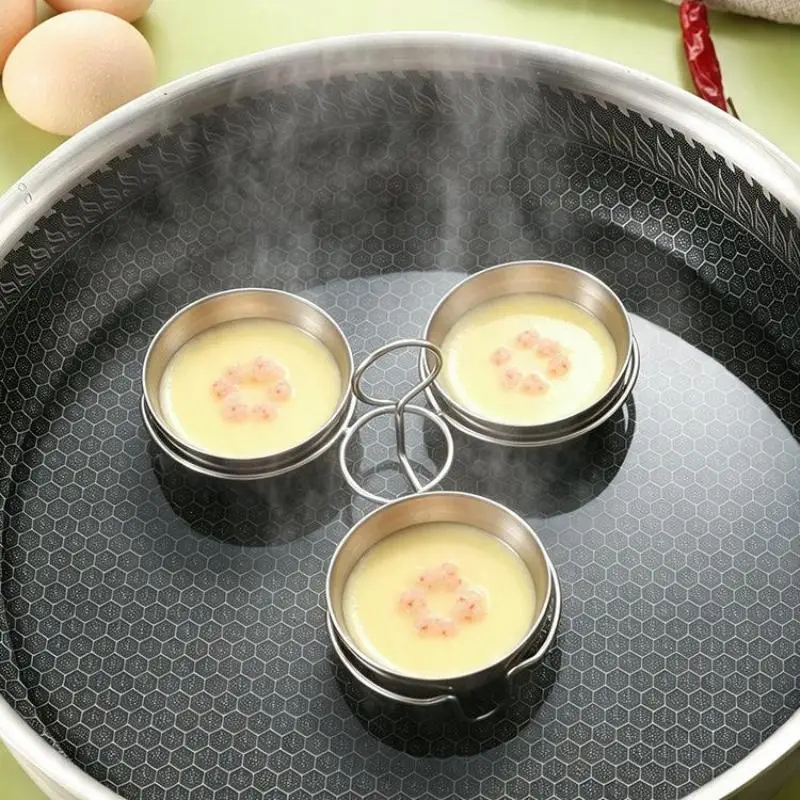 3 In 1 Stainless Steel Egg Poacher Mold Household Egg Steamer Creative Cooking Baking Tool For Kitchen Use
