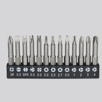 13 adet özel şekilli tornavida seti 50mm u-şekilli y-tipi üçgen iç çapraz üç puan tornavida Bit aracı aksesuarları