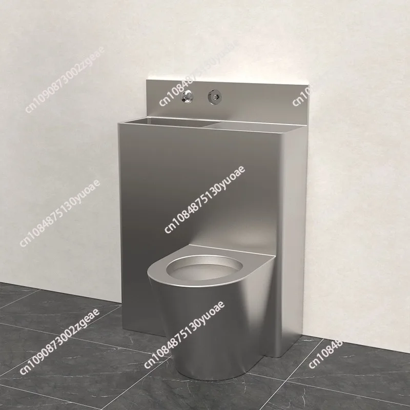 304 stainless steel toilet, floor-to-ceiling one-piece wash basin toilet